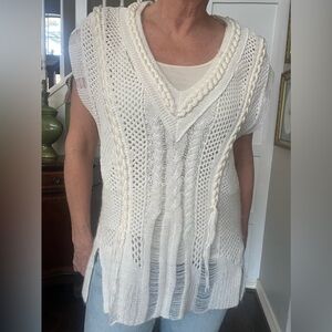 rag & bone XS Distressed Sleeveless Sweater